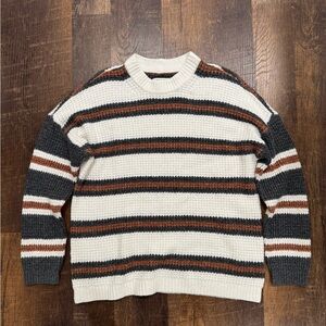 American Eagle Outfitters women’s Striped Sweater - Cream, Brown, Gray